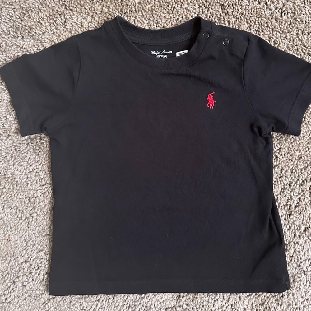 Ralph Lauren Kids Tee in Black with Red Logo